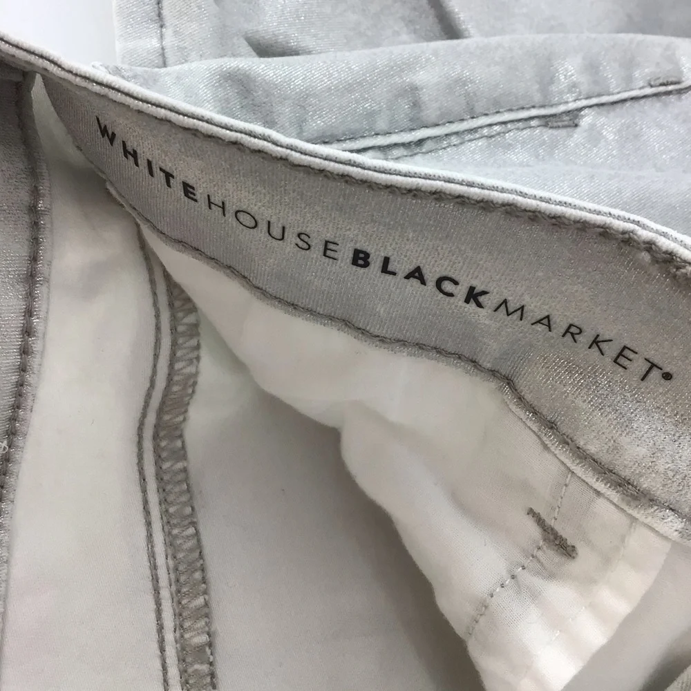White House Black Market Mid-Rise Metallic Skinny